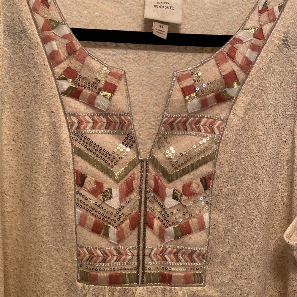 Knox Rose Embellished Cream Sleeveless Top…size XL - Picture 3 of 5